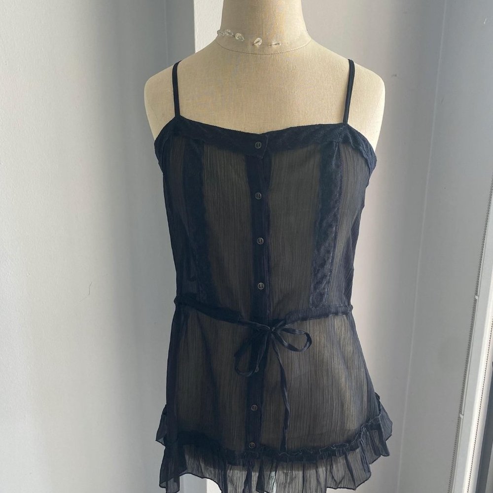Sheer Black Baby Doll Tank Top